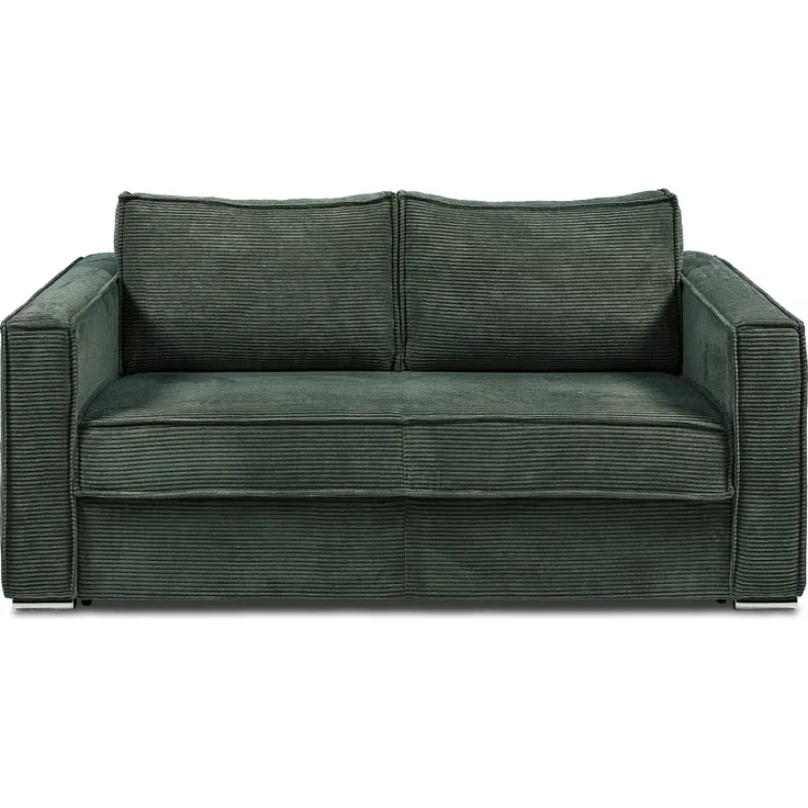 Vente-unique - LORETO Sofa SamtStoff Grün - B 223 cm95 cm x H 90 cm x L 215 cm – Bild 2