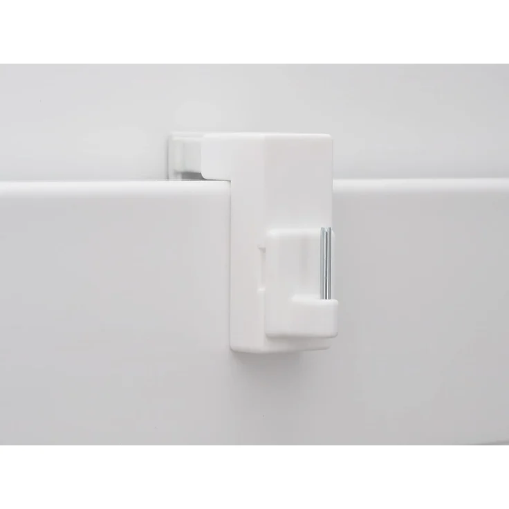 dekondo Fensterhaken Fensterhaken/Dekohaken/Fensterklipp, weiß, universal, für Gardinenstangen/Vitragenstangen/Scheibengardinen und Fensterdekorationen, (2-St), Klemmbereich 10-24mm, vorderes Element drehbar – Bild 4