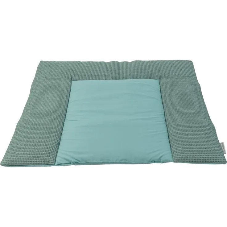 ULLENBOOM ® Wickelauflage 85x75 cm Waffel Salbeigrün (Made in EU) - Wickelunterlage Waschbar und für Unterwegs geeignet, Bezug: 100% OEKO TEX Baumwolle, Wickeltischauflage 75x85