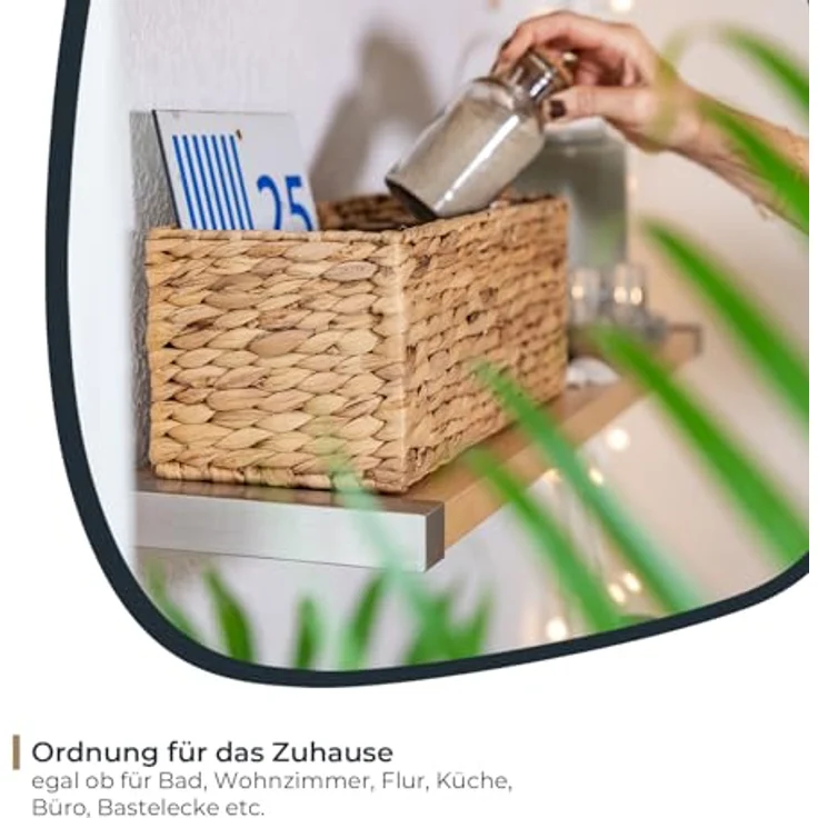 HMF Aufbewahrungskorb Badezimmer Aufbewahrungsbox geflochten aus Wasserhyazinthe (2 St), 38 x 15 x 14 cm, natur – Bild 8