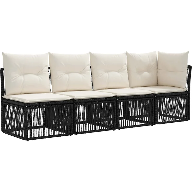 vidaXL Gartensofa-set 8 stk. Schwarz Poly-Rattan 3435358 – Bild 4