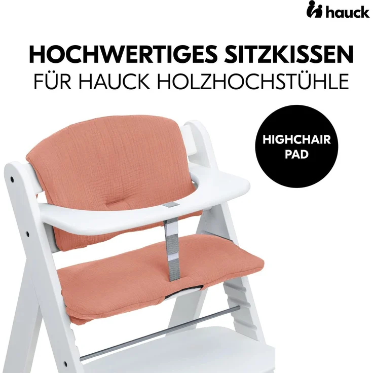 Hauck Sitzkissen Hochstuhlauflage Premium für Alpha Hochstuhl - 2-teilige Sitzauflage aus Baumwolle (Cork) – Bild 2