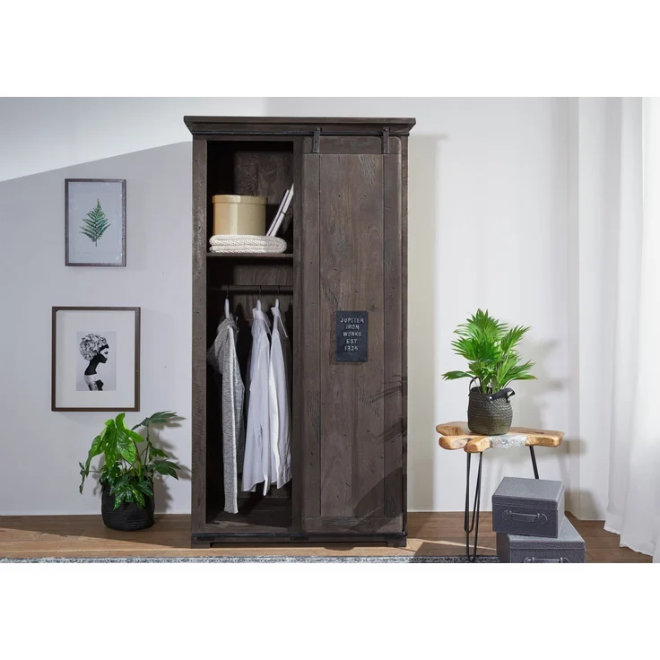 Schrank Mango 100x60x190 grau lackiert RAILWAY #216 – Bild 3