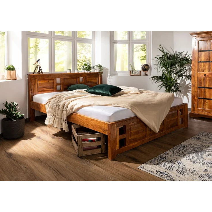 Bett Akazie 140x200x90 honig lackiert OXFORD #0251 – Bild 8
