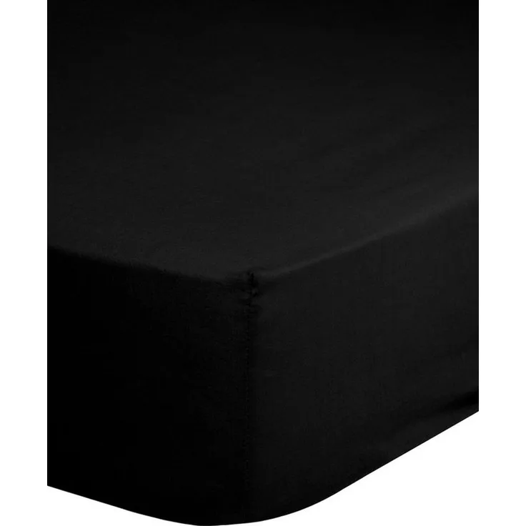 Good Morning Spannbettlaken, Schwarz, 140x200 cm, 100% Baumwolle Renforcé