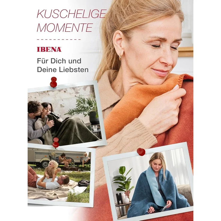 Ibena 'Dublin' Wohndecke, Jacquard petrol / türkis, 150 x 200 cm – Bild 5