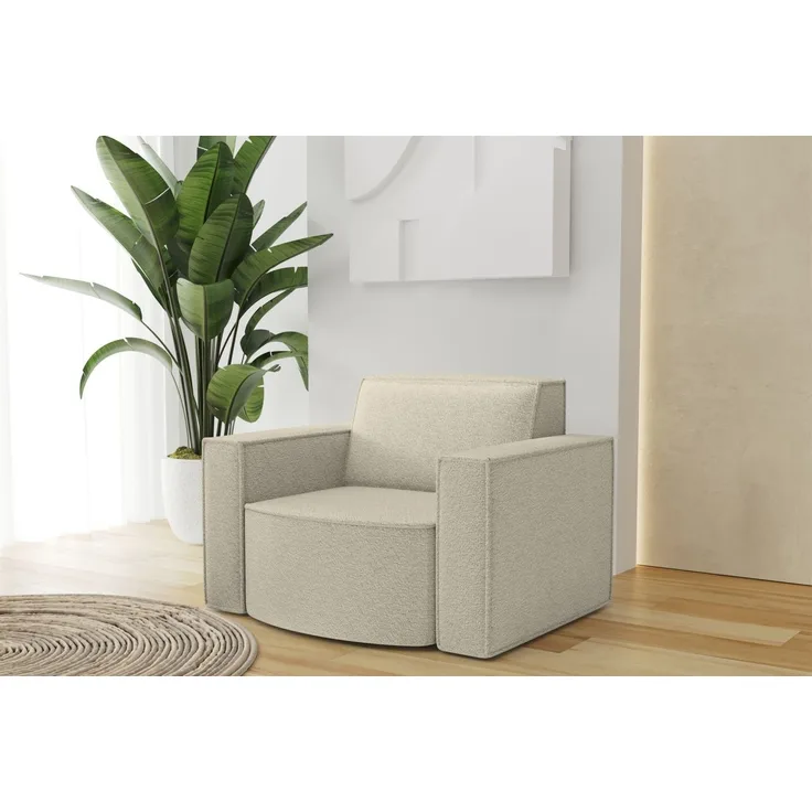 Sessel Designersessel PALMA in Stoff Ascot Champagne