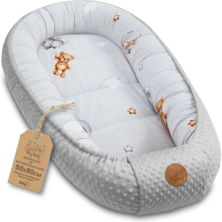 Warmes Nestchen Baby 90x50 cm - Kuschelnest Neugeborene Nestchen Winter/Herbst Kokon Babynest Teddybären – Bild 5