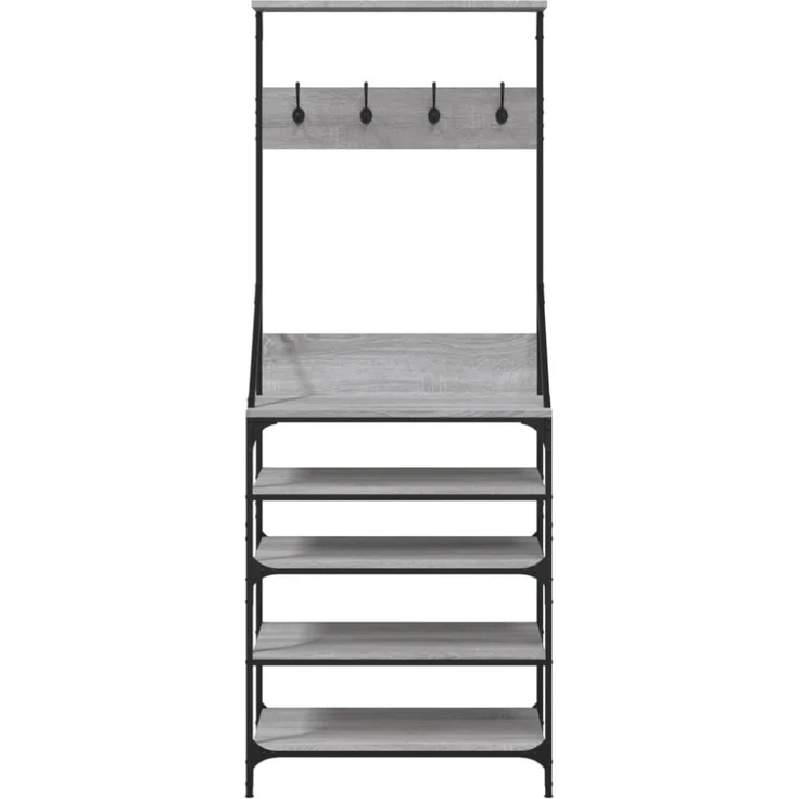 vidaXL Kleiderständer mit Schuhablage Grau Sonoma 70x34x184 cm 837875 – Bild 5