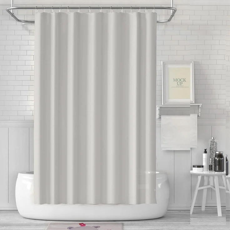 Duschvorhang 180x200 Anti-schimmel PEVA Wasserdicht Beige H200 x B180 cm – Bild 1