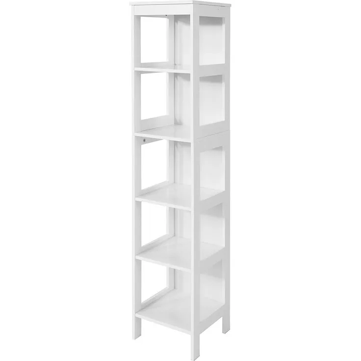 SoBuy BZR14-W Badezimmer-Hochschrank, MDF, Lackiert, Weiß, 30 x 139 x 30 cm