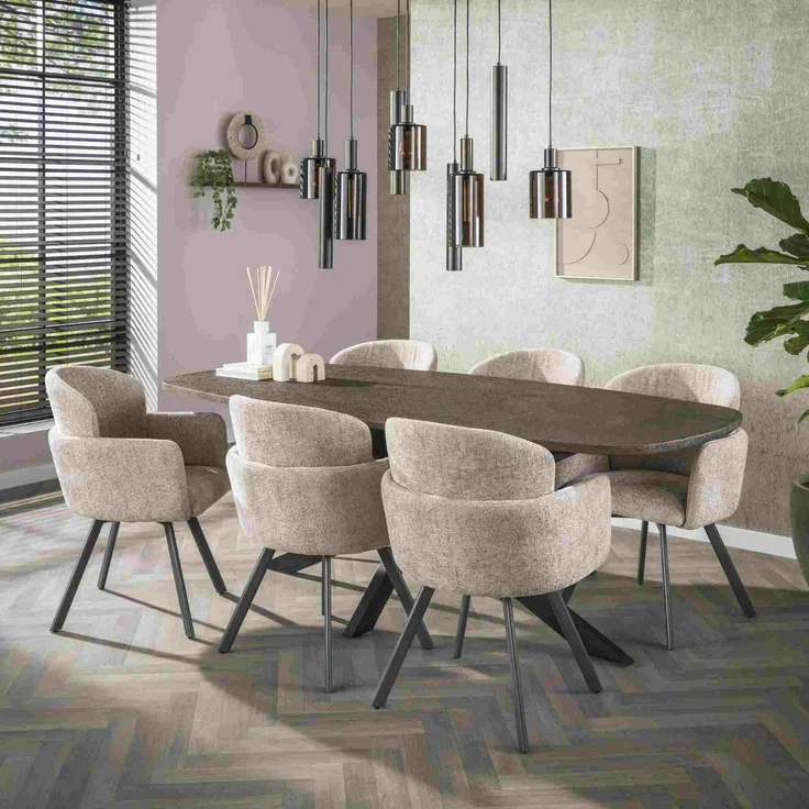 Esstisch Kivon Bronze-Metallic - oval mit Spider-Gestell, 215 cm – Bild 3