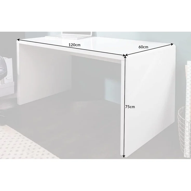 riess-ambiente Schreibtisch FAST TRADE 120cm weiß, Arbeitszimmer · Hochglanz · Modern Design · Home Office – Bild 3