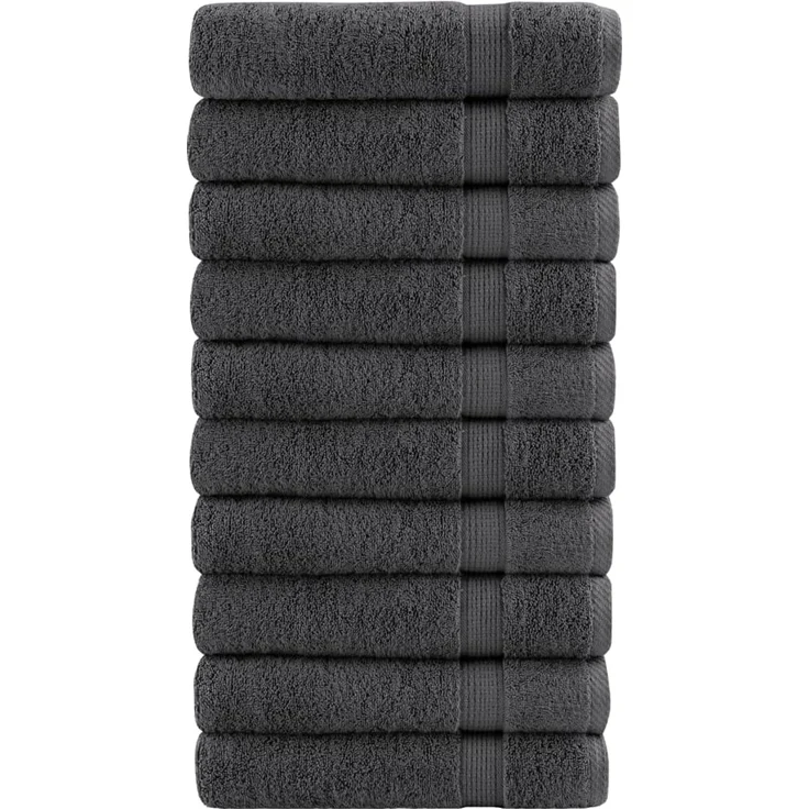 vidaXL Premium Duschtücher SOLUND 10 Stk. Anthrazit 70x140 cm 600 g/m² 137162 – Bild 1