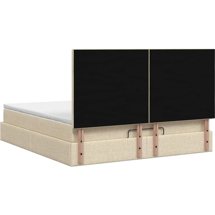 vidaXL Ottoman Bett mit Matratze mit Kopfteil Creme 140 x 190 cm Stoff 3457492 – Bild 9