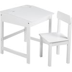 roba Schulpult mit Stuhl - hochklappbare Tischplatte mit Dämpfungsbeschlägen - Weiß