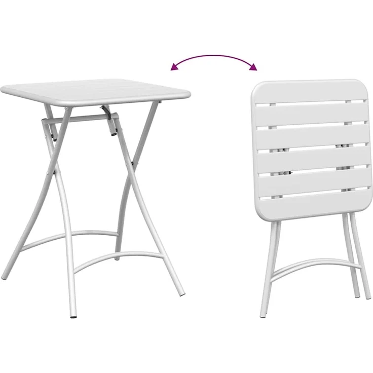 vidaXL Bistrotisch Weiß 55 x 55 x 72,5 cm Pulverbeschichteter Stahl 42002944 – Bild 9