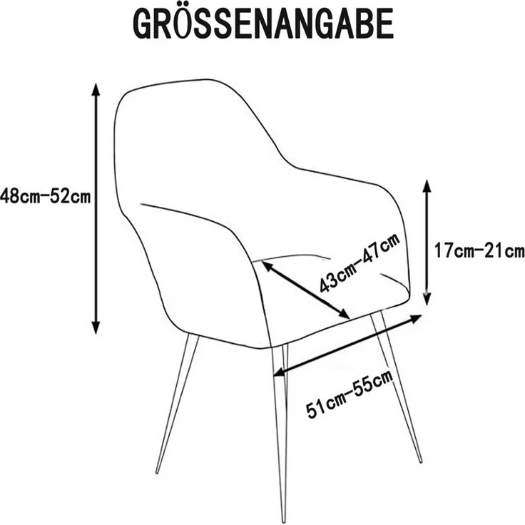 Agger Stuhlhusse Stretch Samt Stuhlhussen Universal Sesselbezug Stuhlbezug, mit Armlehnen Abnehmbare Waschbar Esszimmerstühle Bezug – Bild 2