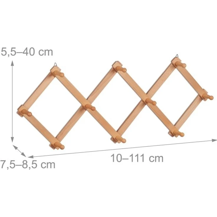 Ausziehbare Wandgarderobe aus Holz 10047398 – Bild 4