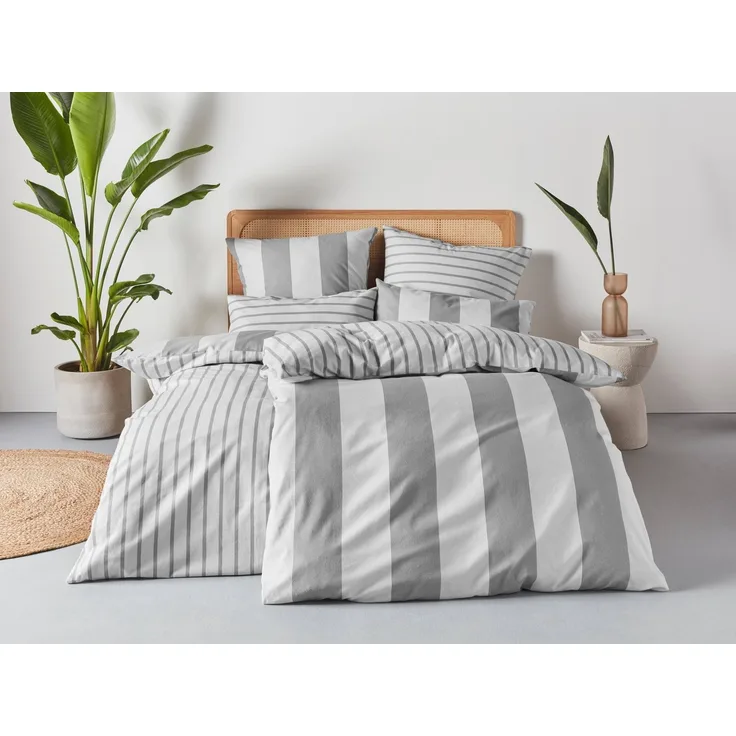 OTTO home Bettwäsche Sari, Linon, 2 teilig, in verschiedenen Qualitäten, moderne Bettwäsche mit Streifen
