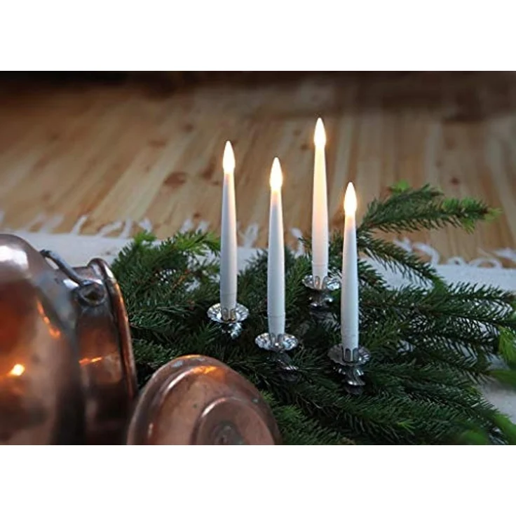 LED-Leuchtkerzen lang, 4teilig, flackernd – Bild 3