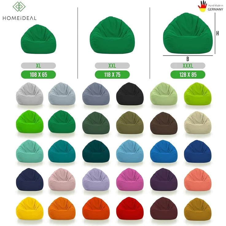 HomeIdeal - Sitzsack XXL Bodenkissen für Erwachsene & Kinder - Geeignet für Gaming oder Entspannen - Indoor wie Outdoor da er Wasserfest ist - mit EPS Perlen, Farbe:Lila, Größe:XXXL – Bild 6