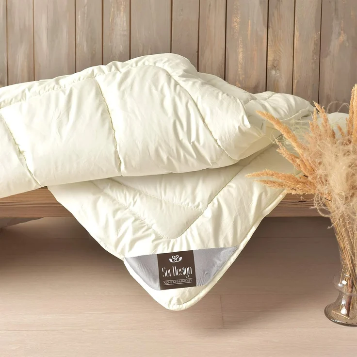 SEI Design Naturfaserbettdecke Winterdecke 135x200 extra warm Wool Premium, Füllung: 100% Schurwolle, Bezug 100% Baumwolle – Bild 6
