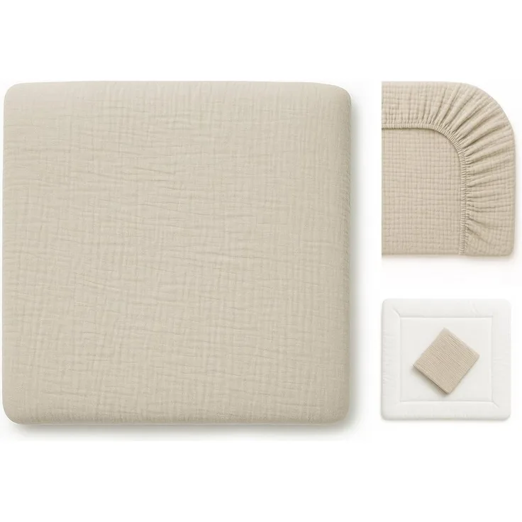 BABEES Wickelauflagenbezug Wickelauflagenbezug 100% Baumwolle Musselin Bezug für Wickelauflage, 85x75 und 75x75 cm weicher Wickeauflagenüberzug atmungsaktiv waschbar