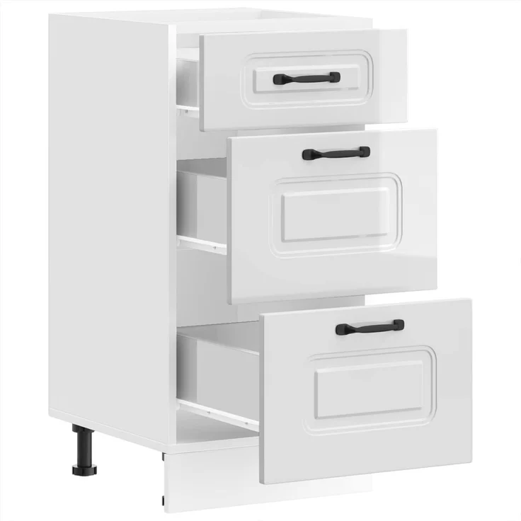 vidaXL Küchenunterschrank „Kalmar“ Hochglanz-Weiß Holzwerkstoff 854242 – Bild 4