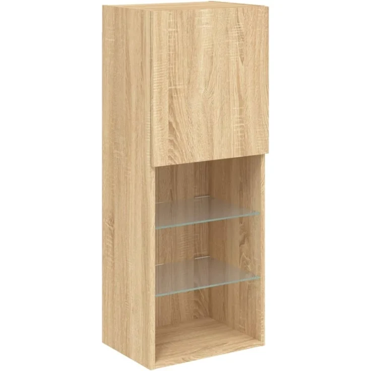 vidaXL 4-tlg. Wohnwand mit LED-Beleuchtung Sonoma-Eiche Holzwerkstoff 3216656 – Bild 10
