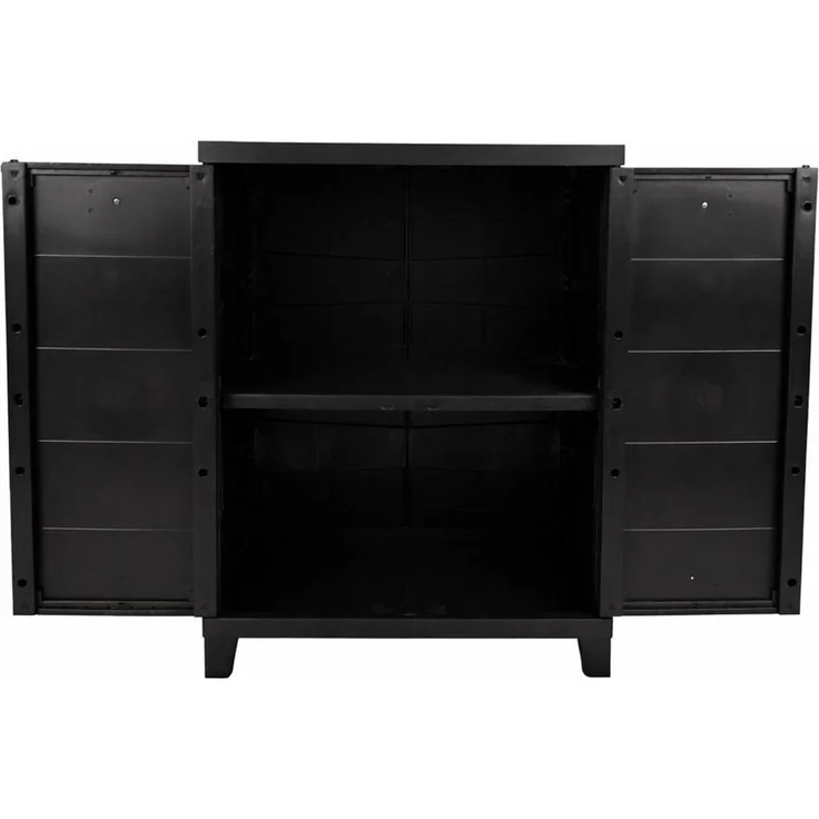 ONDIS24 Beistellschrank Kunststoffschrank Prime 88 x 66 x 40 cm schwarz abschließbar Kunststoffschrank Allzweckschrank mit 15kg Belastung pro Einlage – Bild 2