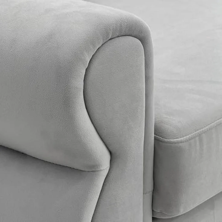 Ball & Cast Kleine Couch, Mini Sofa mit Federkern für Wohnzimmer, Schlafzimmer, Wohnung & Büro, Hellgrau – Bild 9