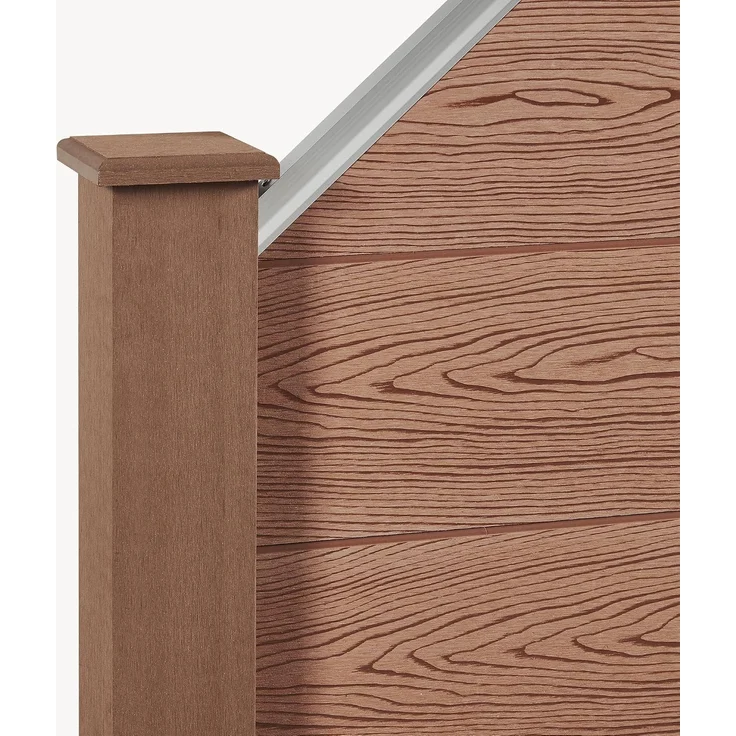 Gartenzaun Segovia 180x96 cm Schrägelement WPC Braun [neu. holz] – Bild 6