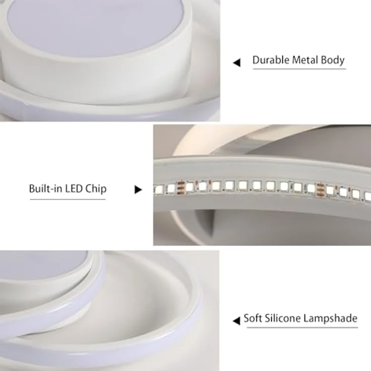 Comely LED-Deckenleuchte, 42 W, 4350 lm, moderne Deckenleuchte, Schlafzimmer, natürliches Licht, 4500 K, LED-Kronleuchter, modern, weiß, für Wohnzimmer, Küche, Bad, Flur – Bild 5
