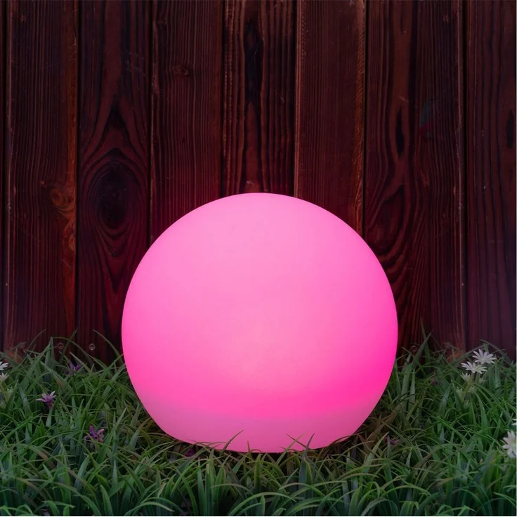 Casativo LED Gartenleuchte Solar-LED-Leuchtkugel, Ø 30cm, RGBW mit Fernbedienung, 16 Leuchtfarben, Farbwechsel, wetterfest & kabellos – Bild 3