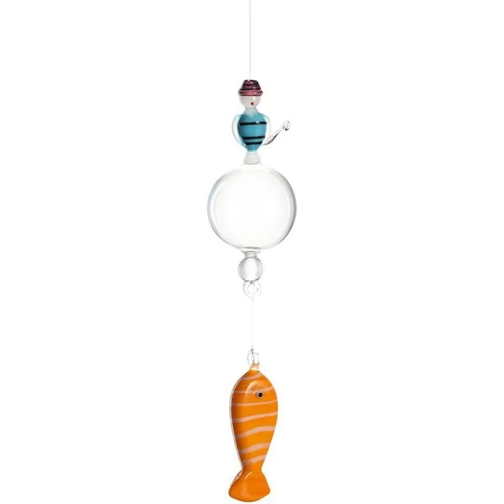 Leonardo Mare Angler, Glasdeko, Deko, Maritim, Dekoration, Schwimmer Vase, Angeln, Fisch, Glas, 031734
