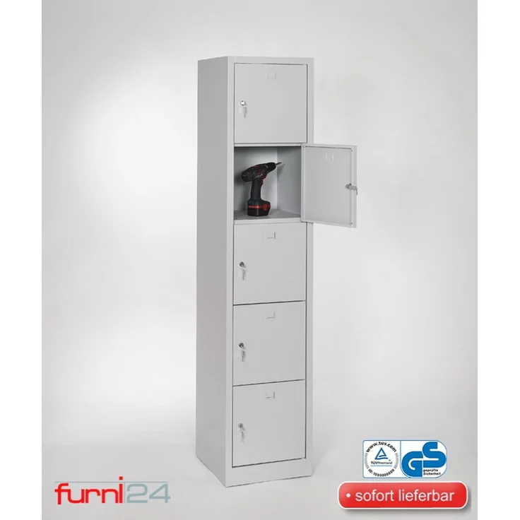 Schließfachschrank grau 5-türig – Bild 3