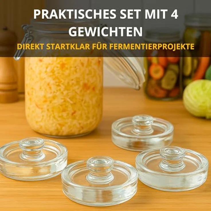 Thiru Fermentationsglas - Fermentiergewichte - Ø 7 & 8 cm - 4er- & 8er-Sets, (4-tlg) – Bild 7