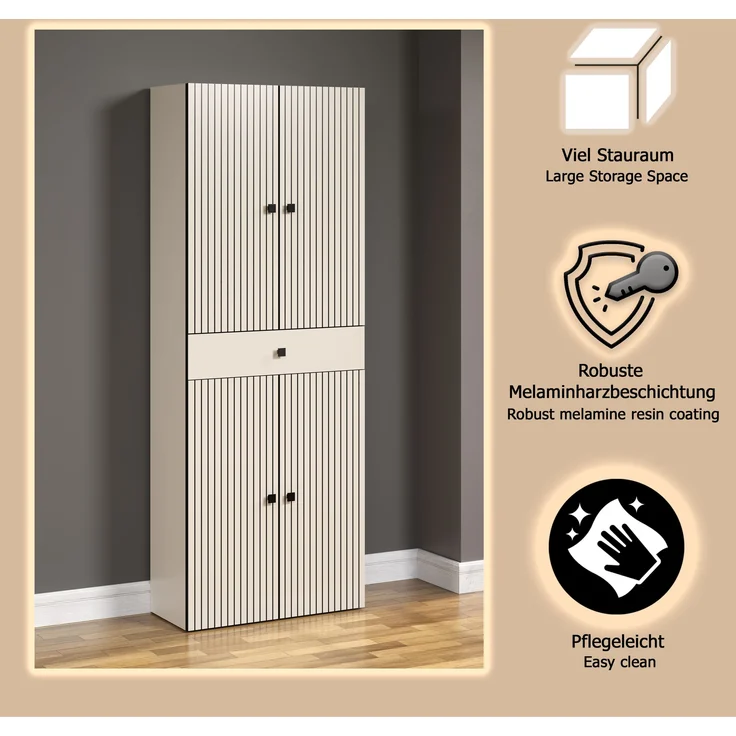 Badezimmer Hochschrank Bliss in grau 70 x 186 cm – Bild 9