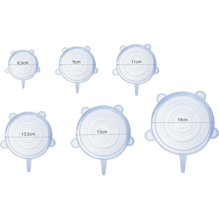 Ruhhy Deckel Silikondeckel Dosenverschließer, (Spar-Set, 6-tlg, flexibel, luftdicht), Geruchsneutral, bleiben frisch und verderben nicht – Bild 2