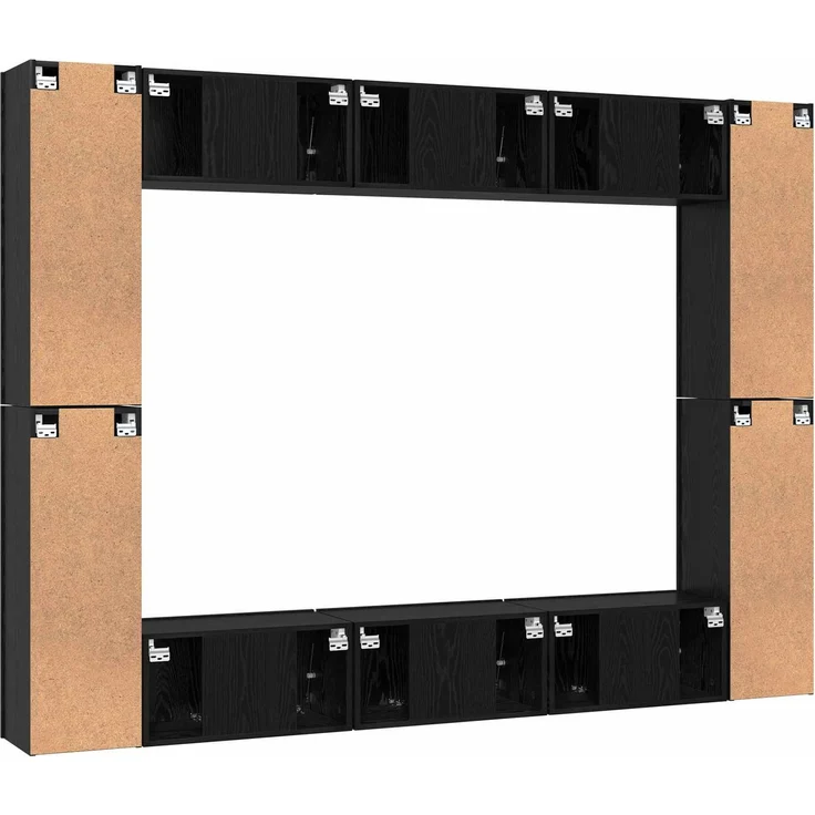 vidaXL TV-Schrankset 10 pcs Schwarz Eichen-Optik Holzwerkstoff 3393151 – Bild 9