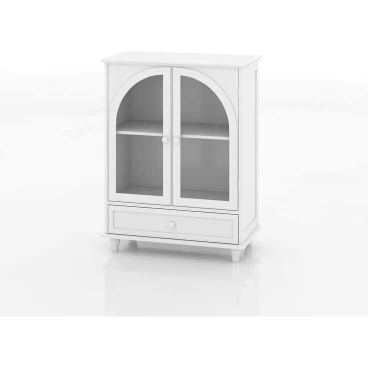 Sideboard B 38 x T 71 x H 93,5 cm aus MDF mit gewölbten Glastüren und Schublade – Bild 6