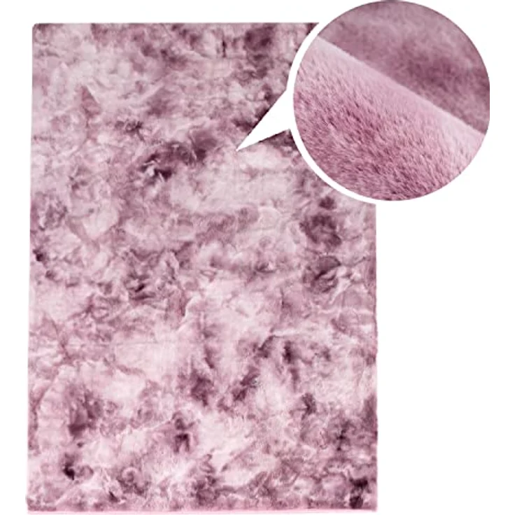 Teppich Wohnzimmer Hochflor - Lila Weiß - 200x290cm - Kuschelig Super Soft Weich Touch - Schlafzimmer Dekoration - Deko Teppiche – Bild 9