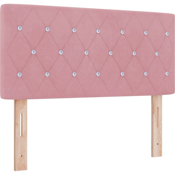 vidaXL Boxspringbett mit Matratze mit Kopfteil Rosa 120 x 200 cm Samt 3450691 – Bild 4