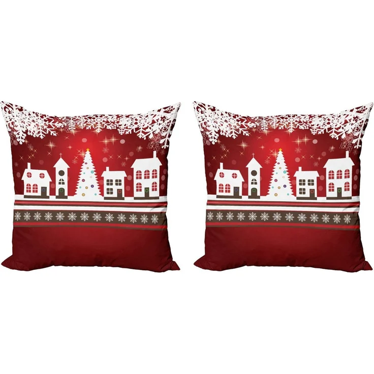 Abakuhaus Kissenbezüge Modern Accent Doppelseitiger Digitaldruck, (2 Stück), Weihnachten Winter-Thema-Baum – Bild 1