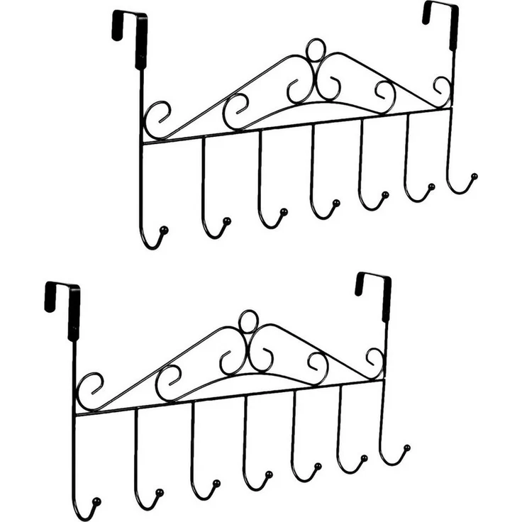 BAYLI Türgarderobe 2er Set 42,5cm Türgarderobe Metall für Montage über der Tür, Kleiderh – Bild 1