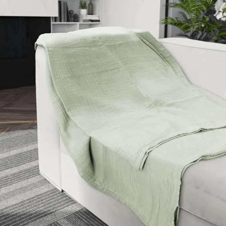 Sleezzz® Musselin Decke grün 150 x 200 cm – Bild 3