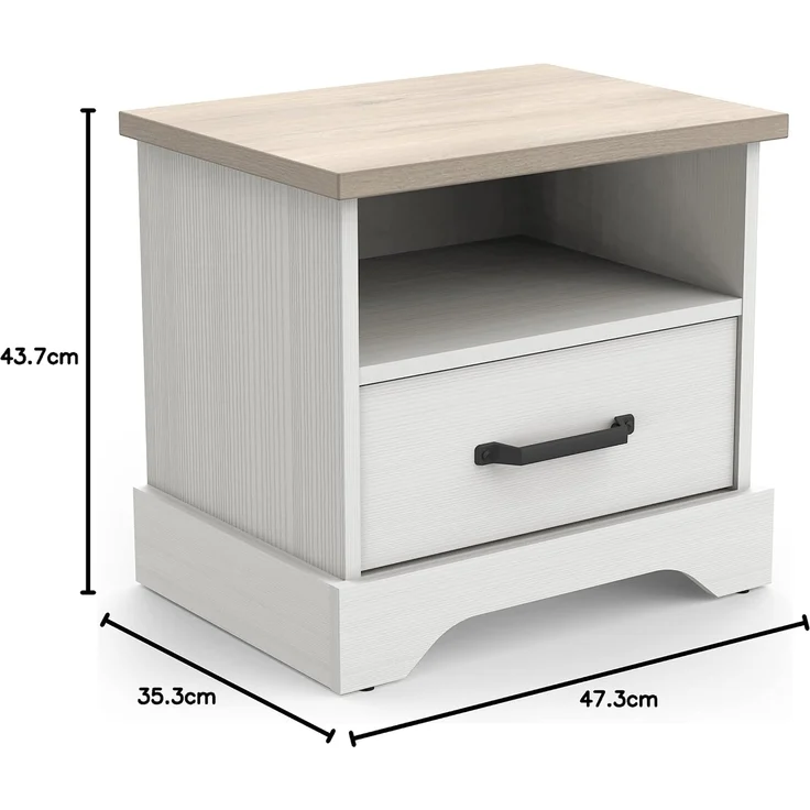 Calicosy 'COTTAGE' Nachttisch mit 1 Schublade und 1 Fächer, weiß, Cottage - Weiß – Bild 3