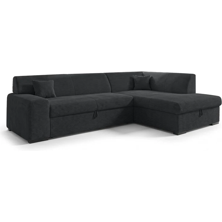 AX LIVING Ecksofa Schwarz Lucera 260 cm Schlafsofa mit Bettkasten R – Bild 4