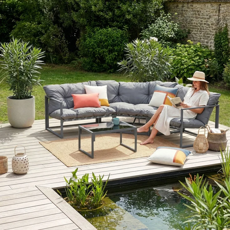 Loungeset Karg Dunkelgrau [casa. pro] – Bild 3
